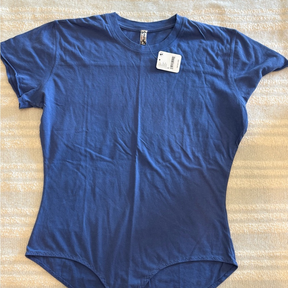 Free People Blue Bodysuit Top